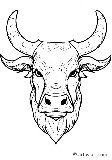 Cute Longhorn Coloring Page For Kids